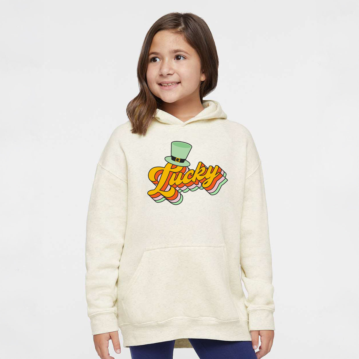 Retro Lucky Hat | Youth Graphic Hoodie