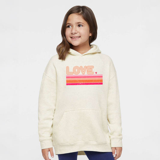 Retro Love Stripes | Youth Graphic Hoodie