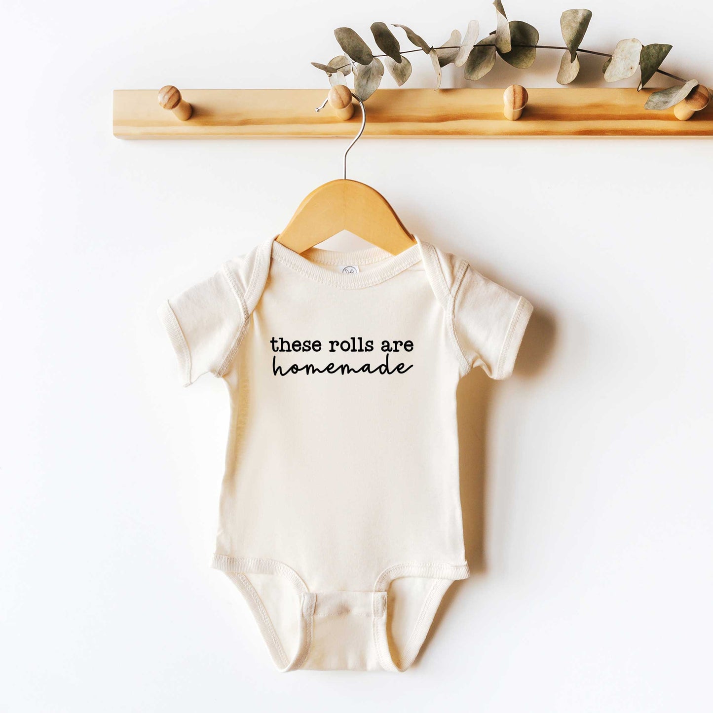 These Rolls Are Homemade | Baby Graphic Short Sleeve Onesie