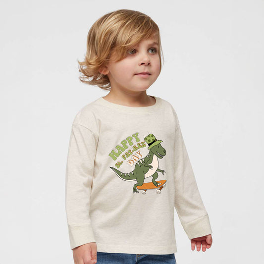 Happy St. Pat-Rex Day | Toddler Graphic Long Sleeve Tee