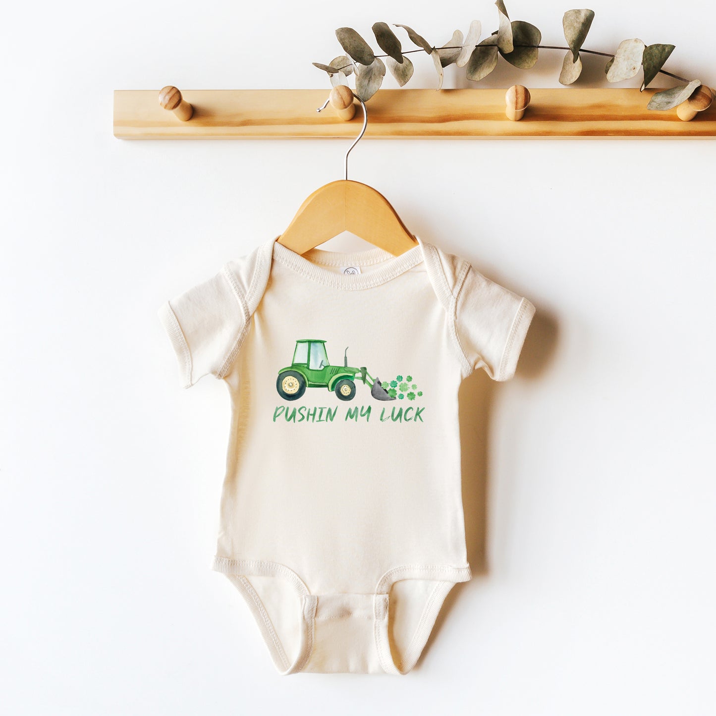 Pushin My Luck | Baby Graphic Short Sleeve Onesie