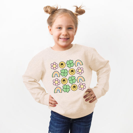 Smiley Clover Daisy | Toddler Graphic Sweatshirt