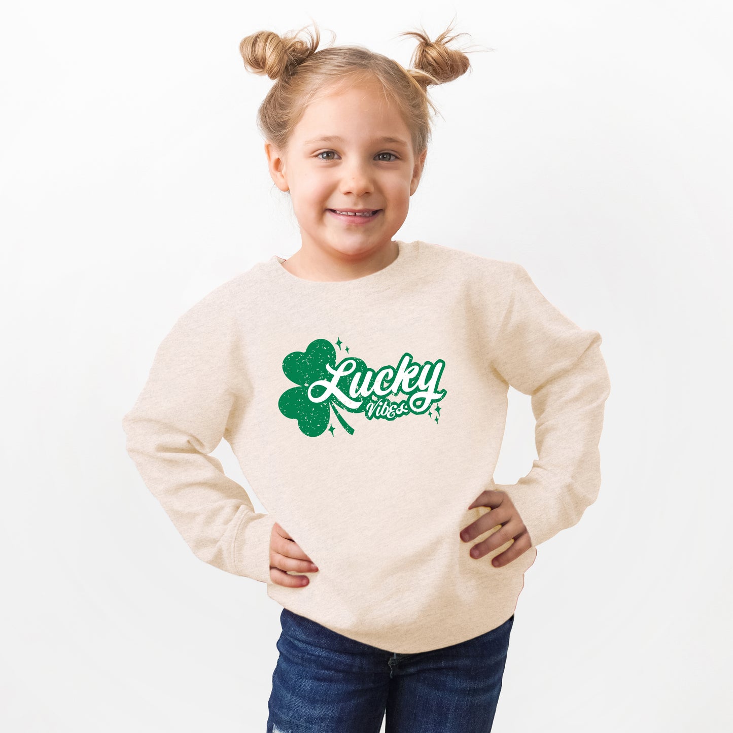 Lucky Vibes Clover | Youth Ultra-Soft Graphic Sweatshirt