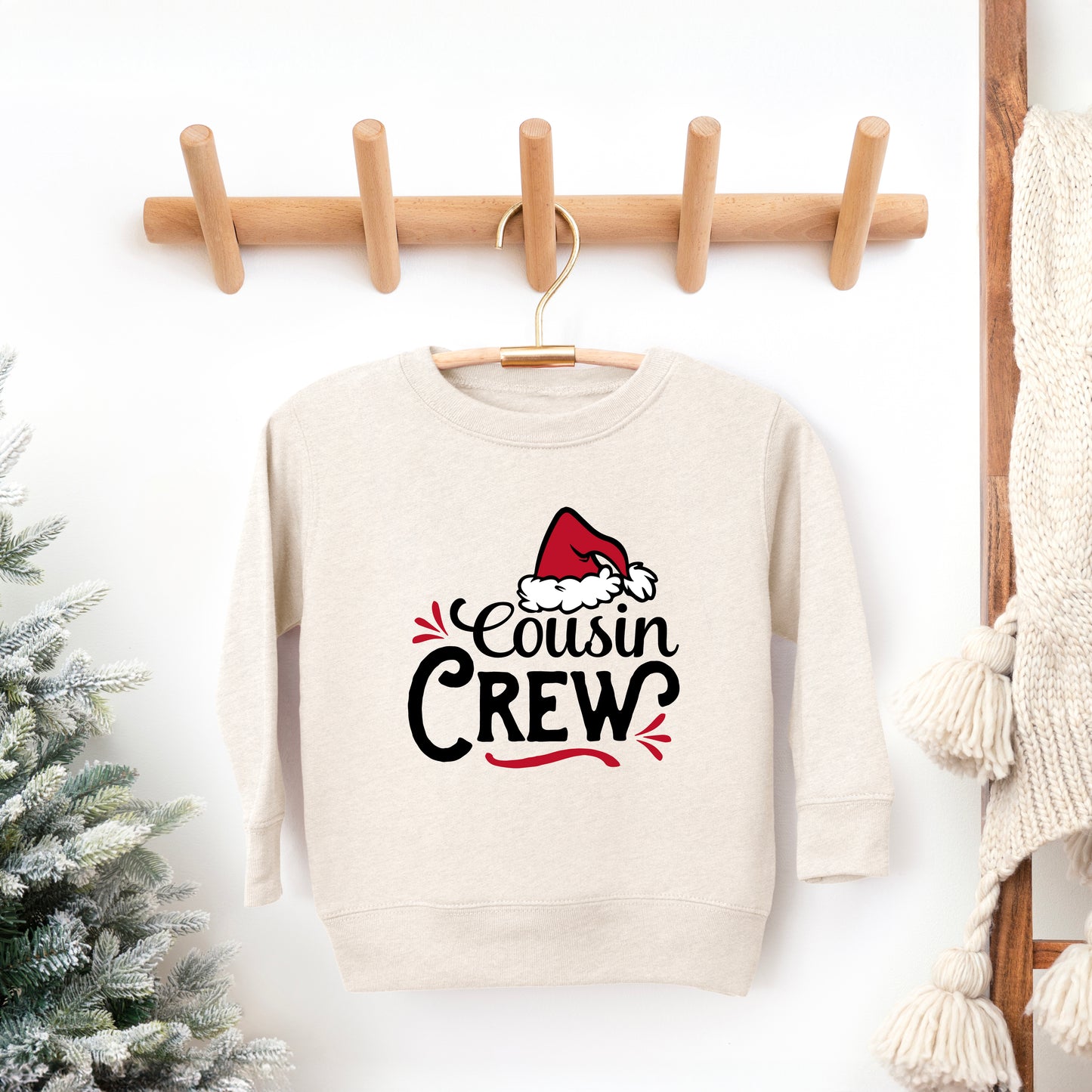 Cousin Crew Santa Hat | Toddler Graphic Sweatshirt