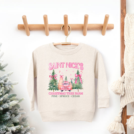 Coquette St. Nick's Tree Farm | Youth Ultra-Soft Graphic Sweatshirt