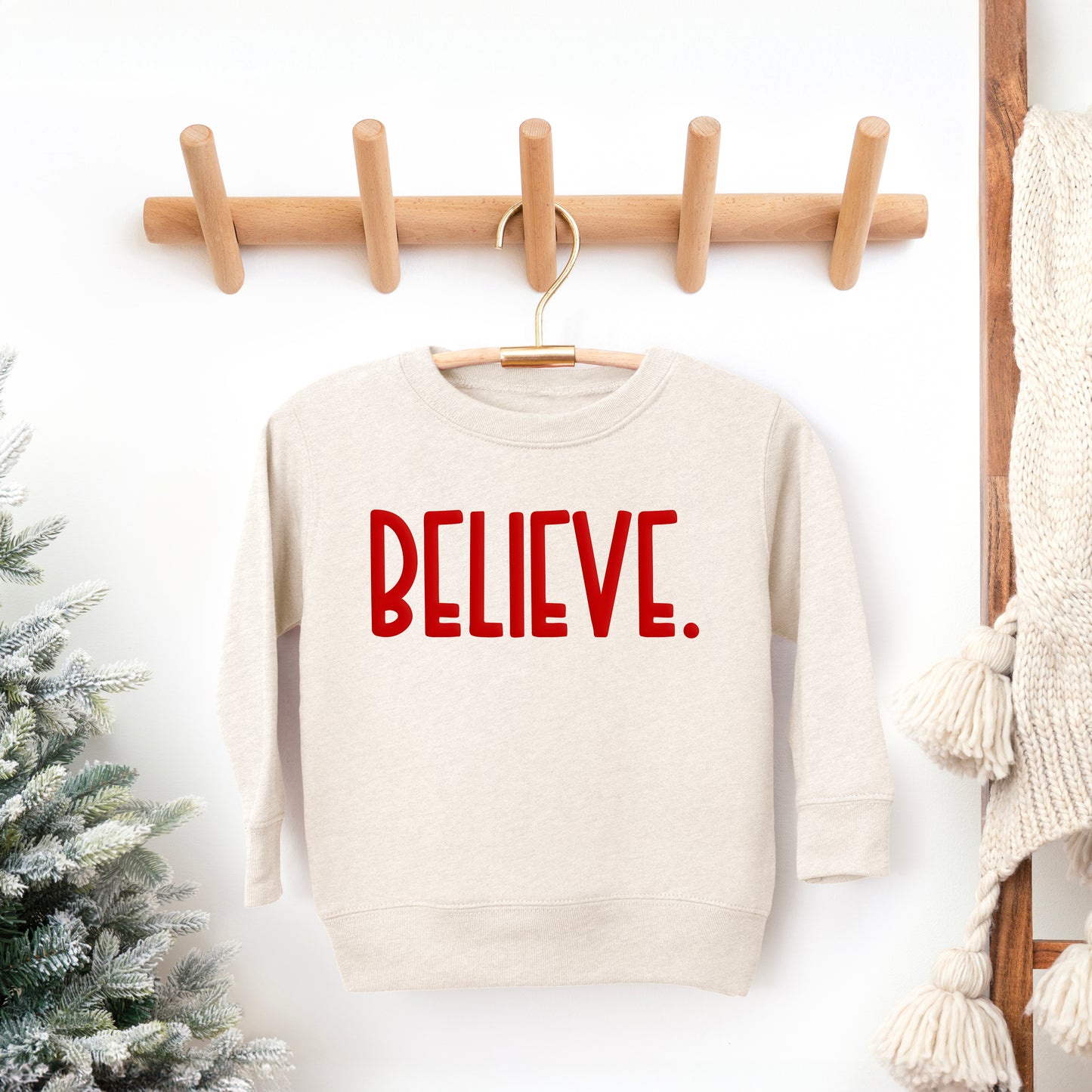 Believe Bold Puff Print | Youth Ultra-Soft Graphic Sweatshirt