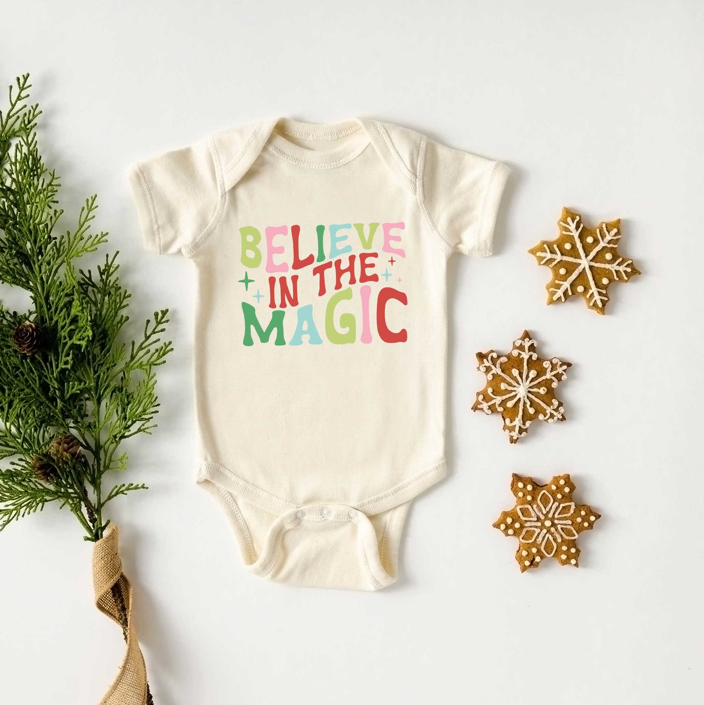 Believe in the Magic Colorful | Baby Graphic Short Sleeve Onesie