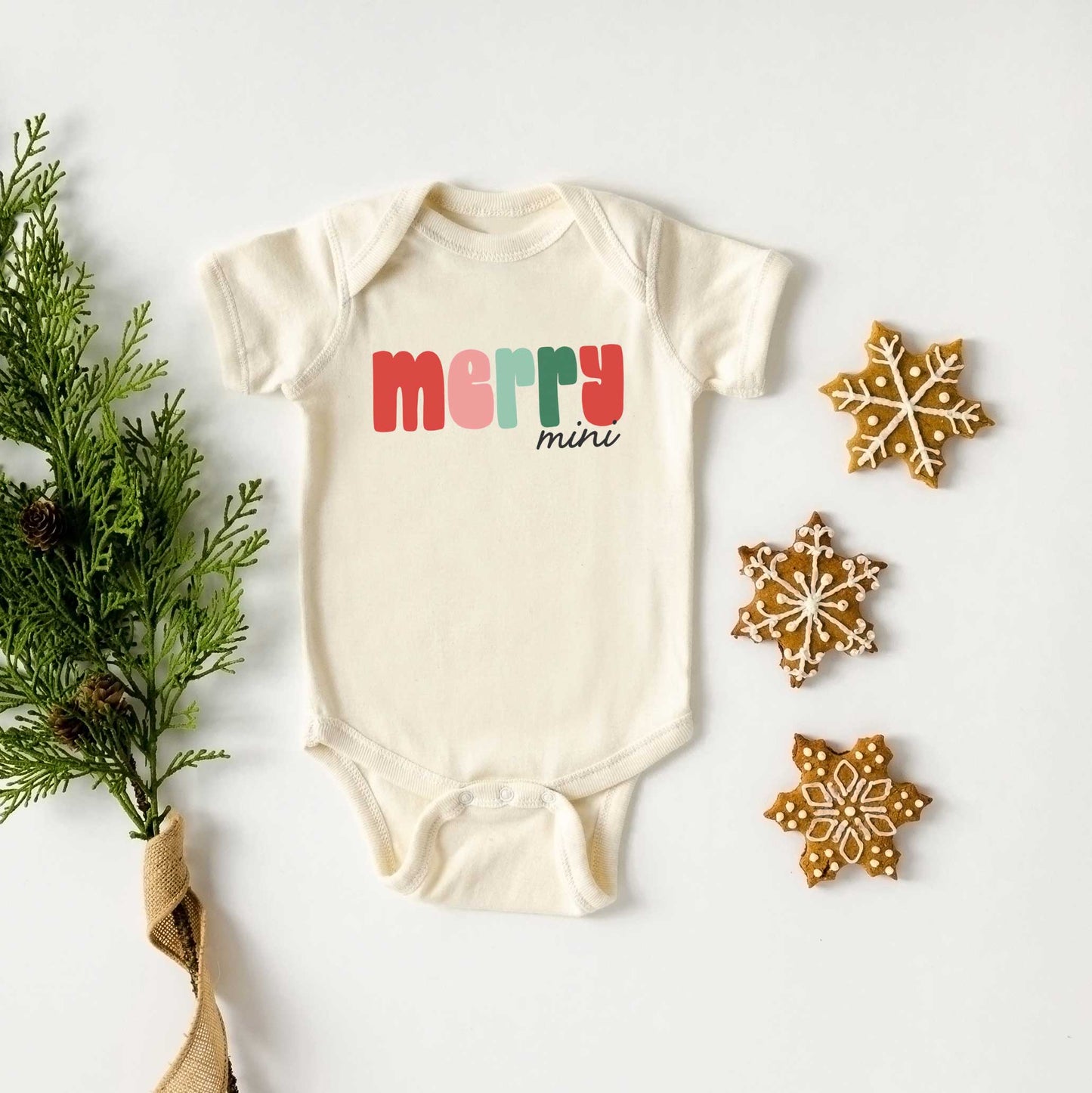 Merry Mini Bold Colorful | Baby Graphic Short Sleeve Onesie