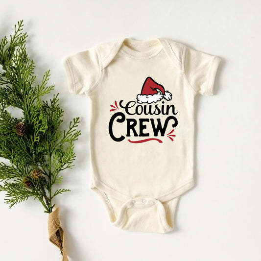 Cousin Crew Santa Hat | Baby Graphic Short Sleeve Onesie