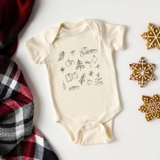 Christmas Clipart | Baby Graphic Short Sleeve Onesie