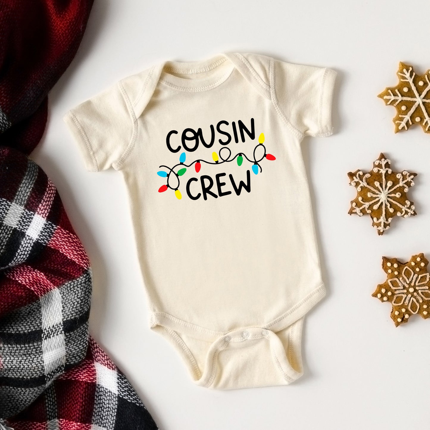 Cousin Crew Lights | Baby Graphic Short Sleeve Onesie