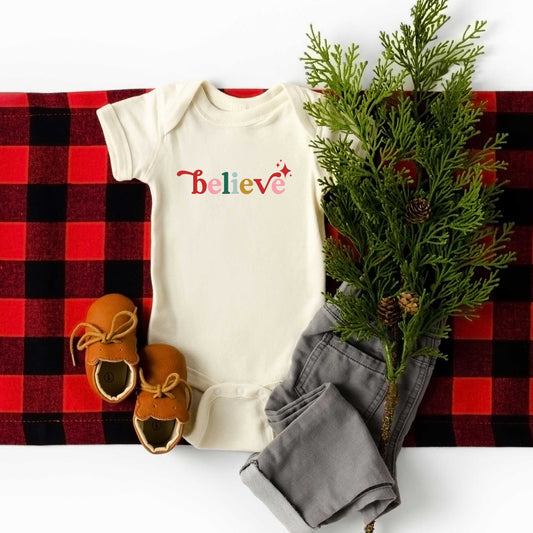 Believe Colorful | Baby Graphic Short Sleeve Onesie