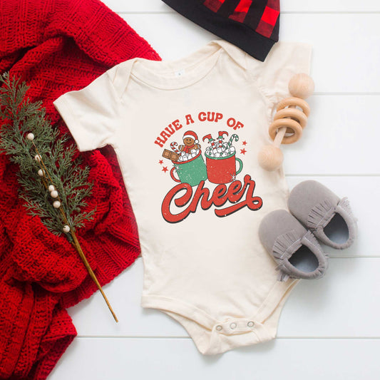 Retro Cup Of Cheer | Baby Graphic Short Sleeve Onesie