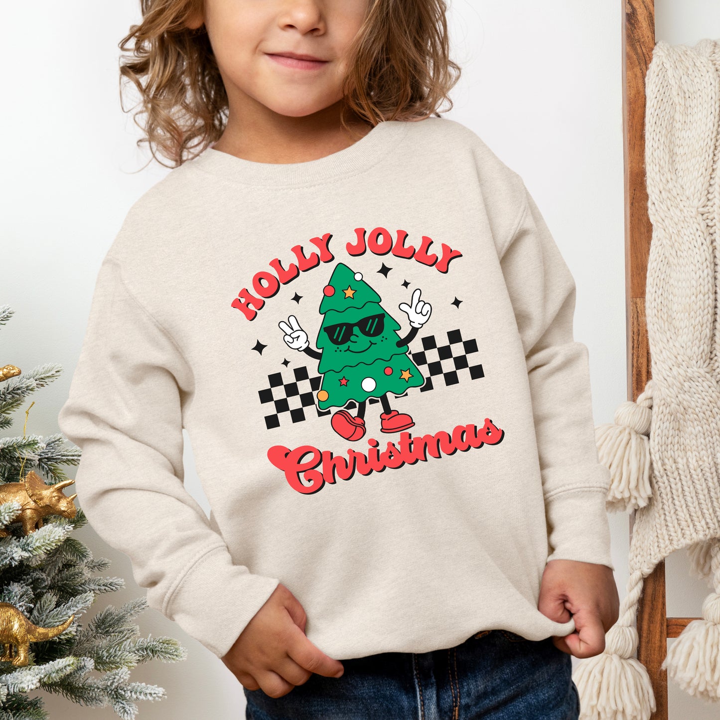 Holly Jolly Christmas Tree | Toddler Graphic Sweatshirt