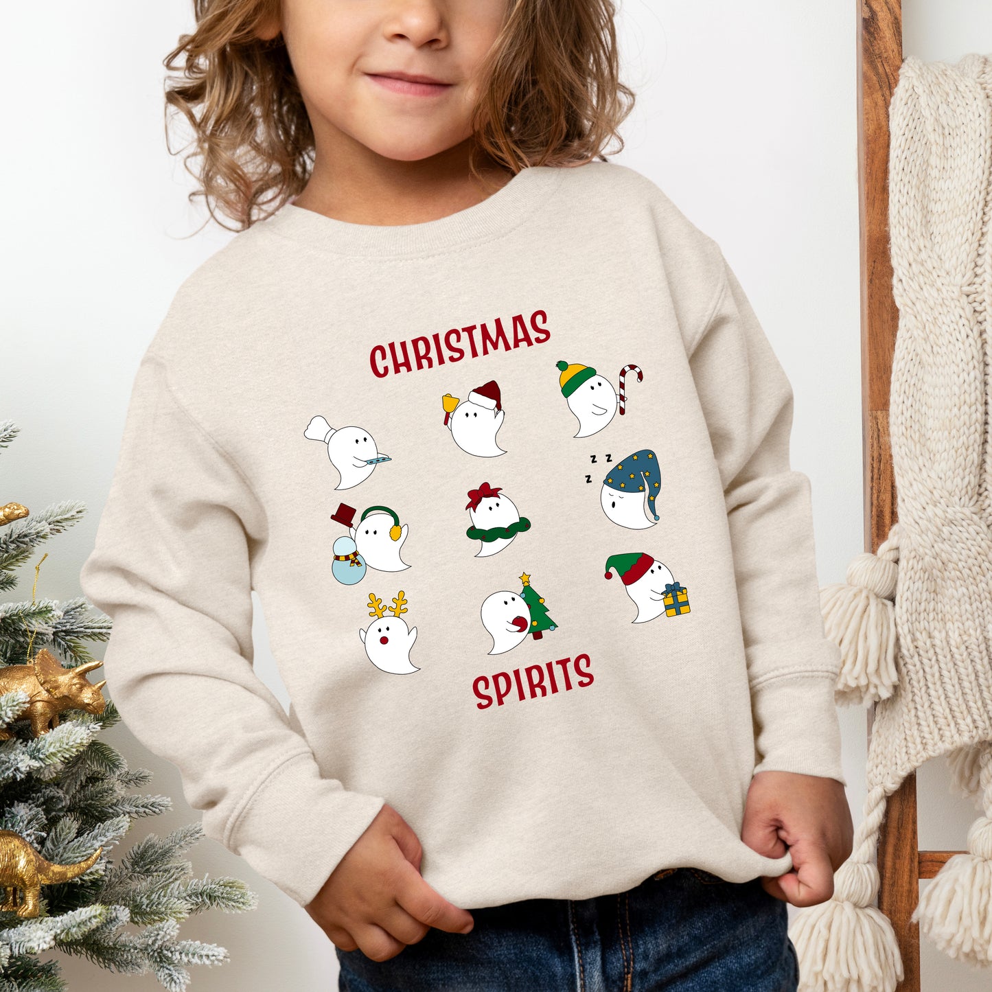 Christmas Spirits Red Words | Toddler Graphic Sweatshirt