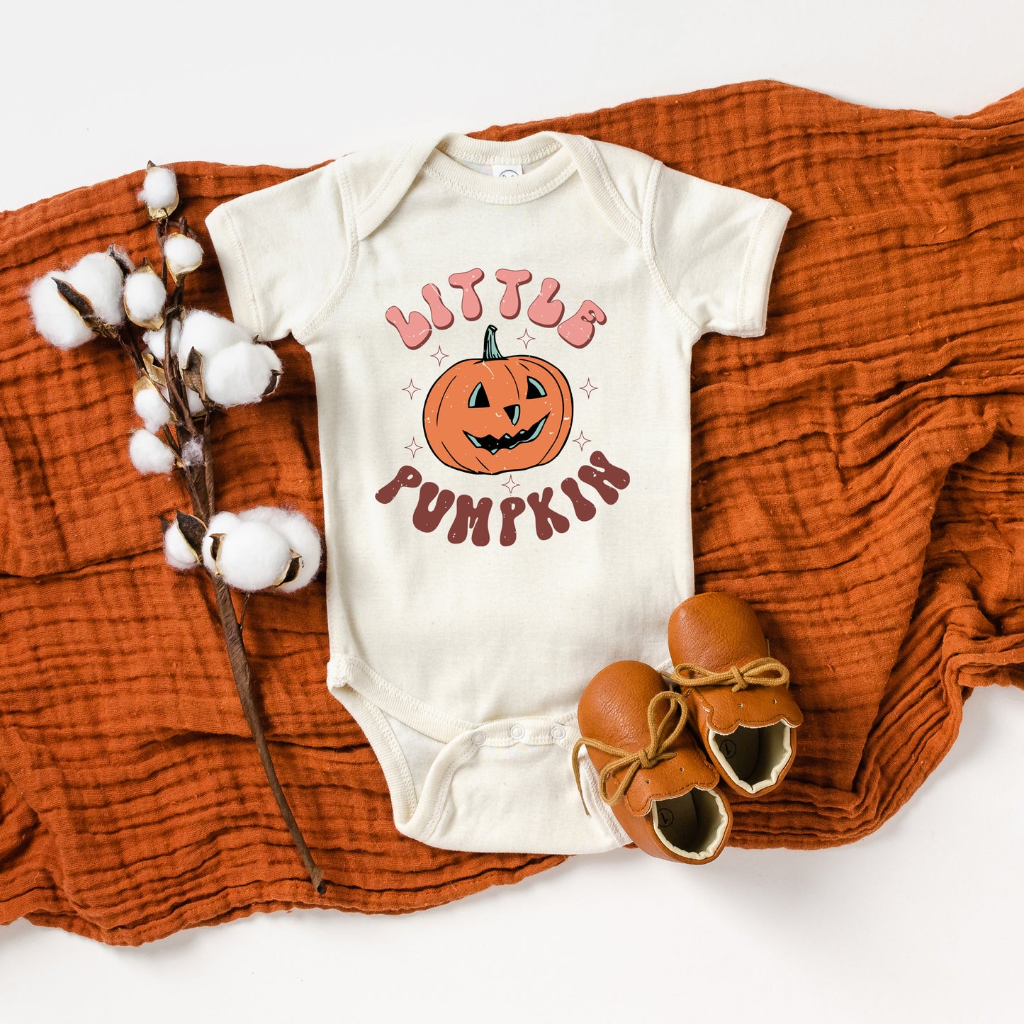 Little Pumpkin Retro | Baby Graphic Short Sleeve Onesie