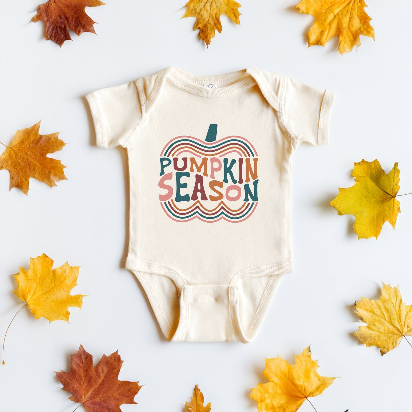 Retro Pumpkin Season | Baby Graphic Short Sleeve Onesie