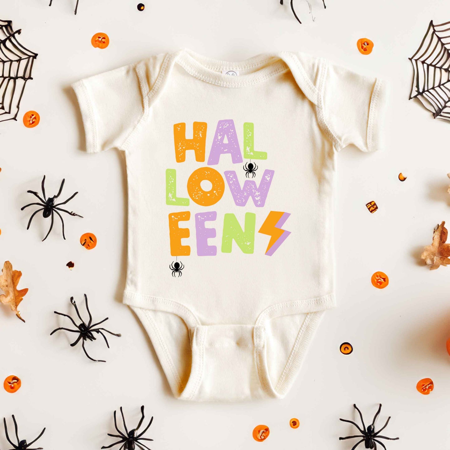 Halloween Lightning Bolt Colorful | Baby Graphic Short Sleeve Onesie