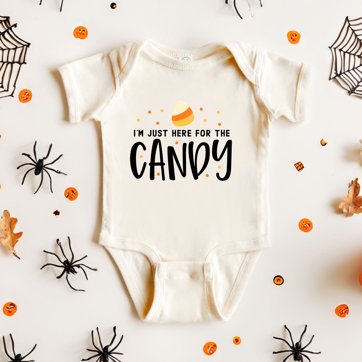 Here For The Candy | Baby Graphic Short Sleeve Onesie