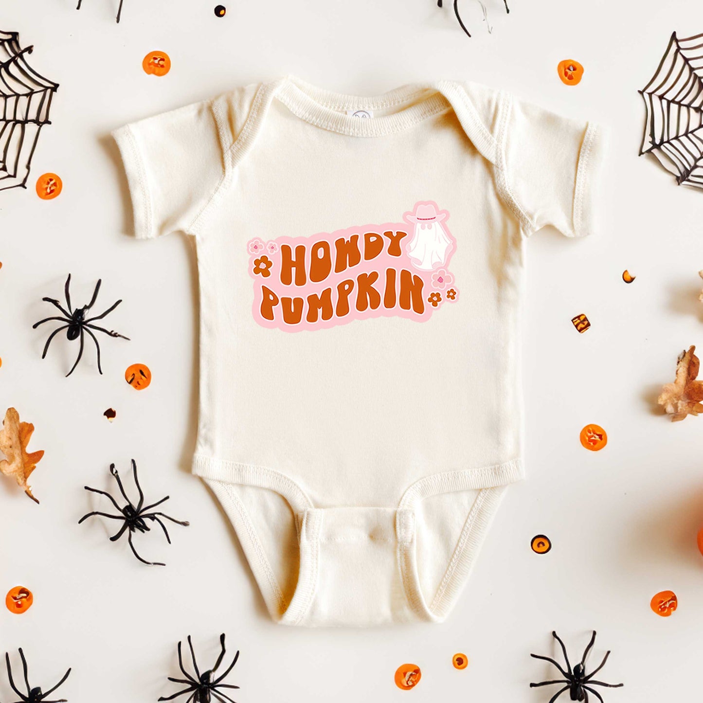 Howdy Pumpkin Ghost | Baby Graphic Short Sleeve Onesie