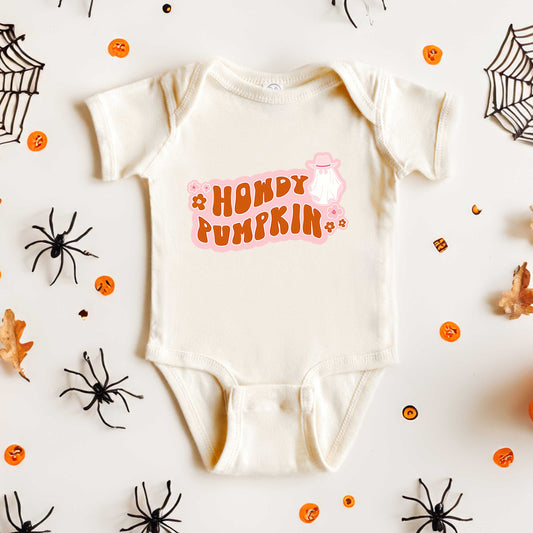 Howdy Pumpkin Ghost | Baby Graphic Short Sleeve Onesie