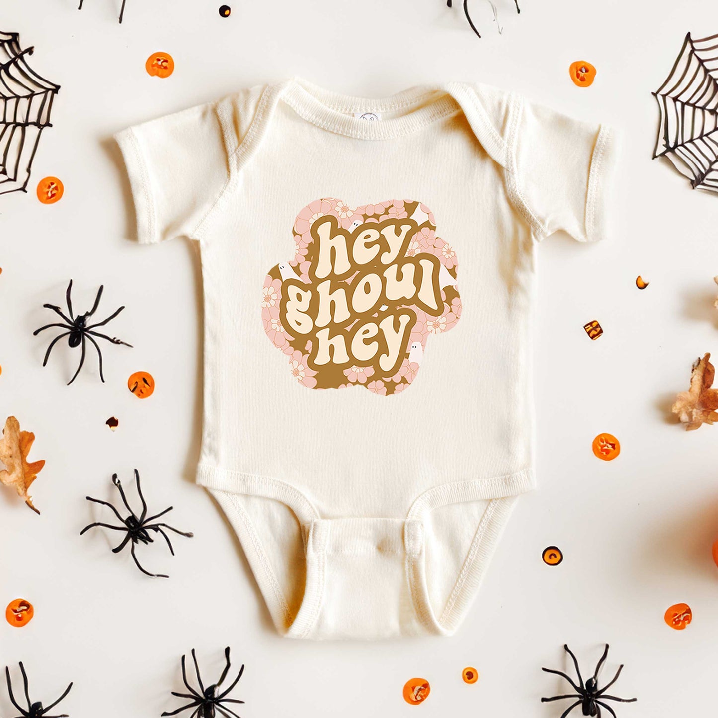 Hey Ghoul Hey Colorful | Baby Graphic Short Sleeve Onesie