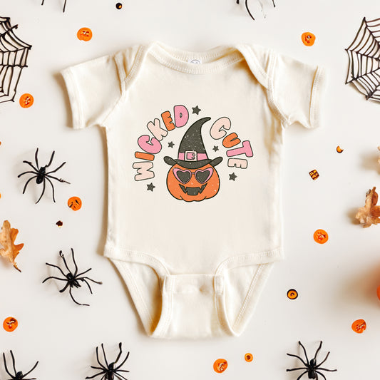 Wicked Cute Pumpkin | Baby Graphic Short Sleeve Onesie