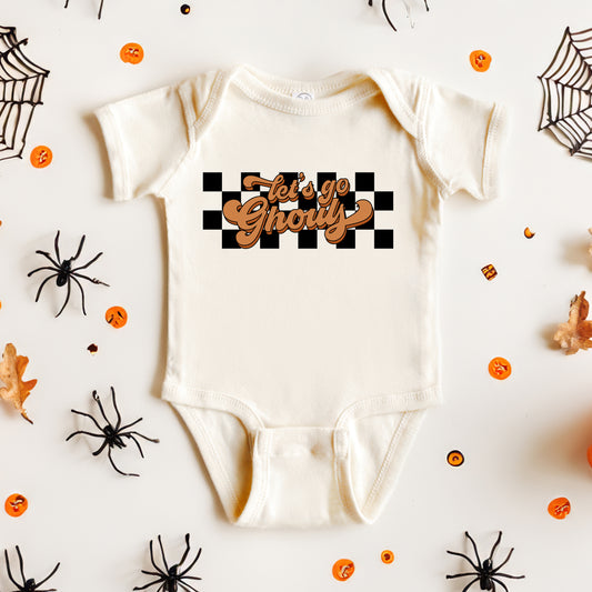 Let's Go Ghouls Checkered | Baby Graphic Short Sleeve Onesie