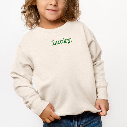 Embroidered Lucky Typewriter | Youth Ultra-Soft Graphic Sweatshirt