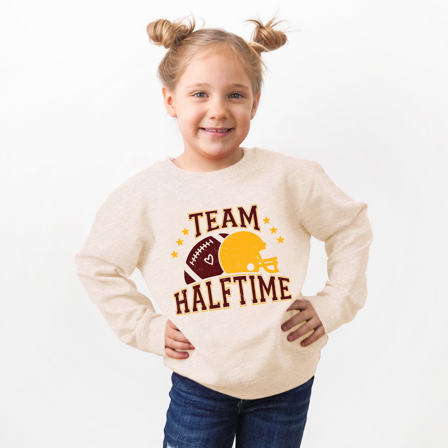 Team Halftime Distressed - Maroon | Toddler Graphic Sweatshirt