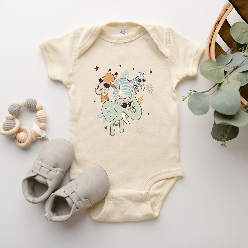 Wild One Animals | Baby Graphic Short Sleeve Onesie