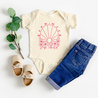 Grow Wild Sun Child | Baby Graphic Short Sleeve Onesie