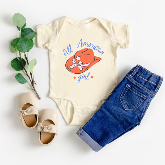 All American Girl Hat | Baby Graphic Short Sleeve Onesie