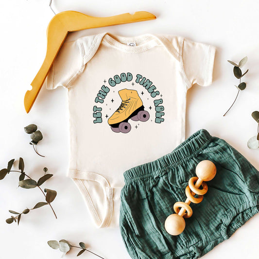 Let The Good Times Roller Skate | Baby Graphic Short Sleeve Onesie