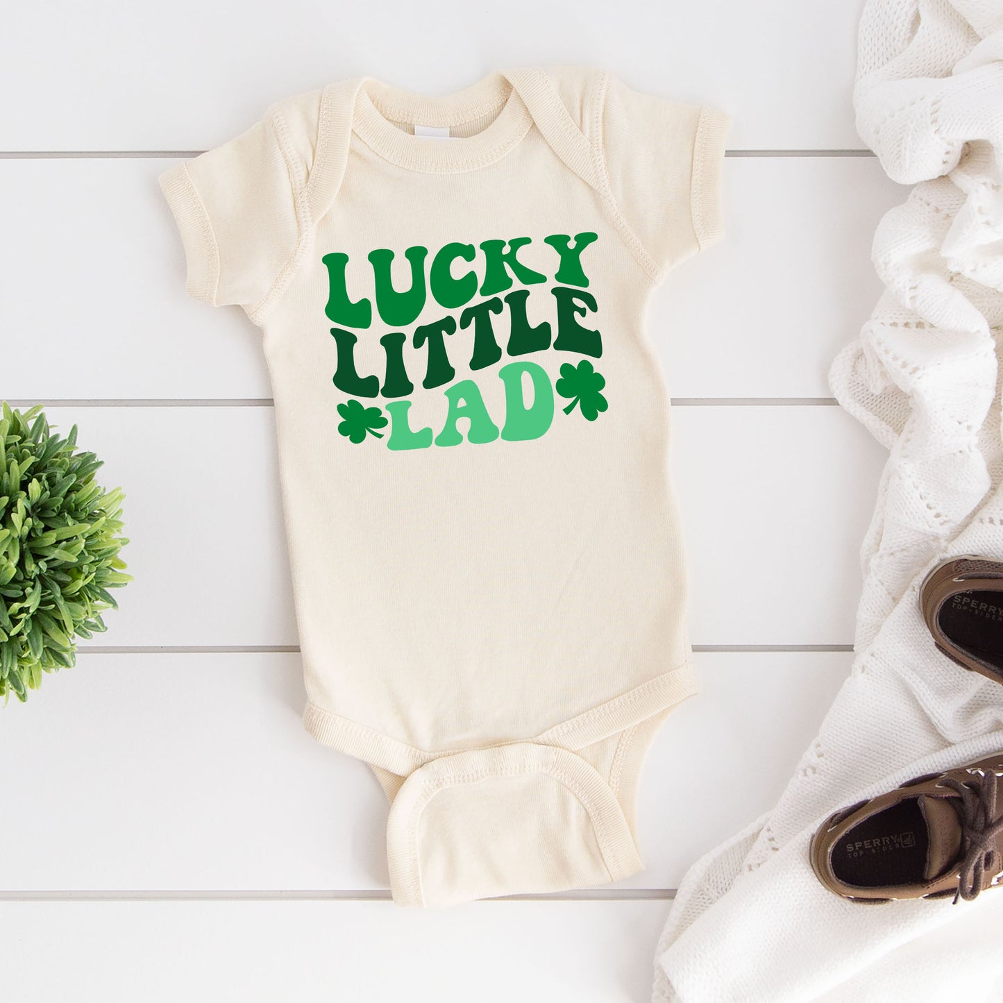 Lucky Little Lad | Baby Graphic Short Sleeve Onesie