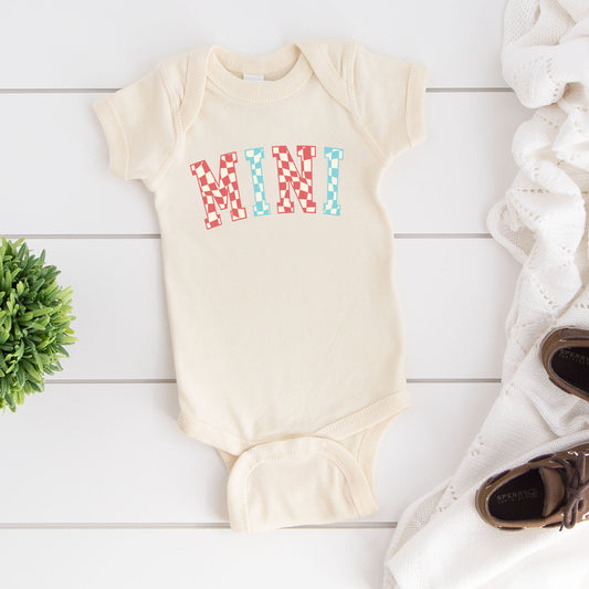 Mini Wavy Checkered | Baby Graphic Short Sleeve Onesie