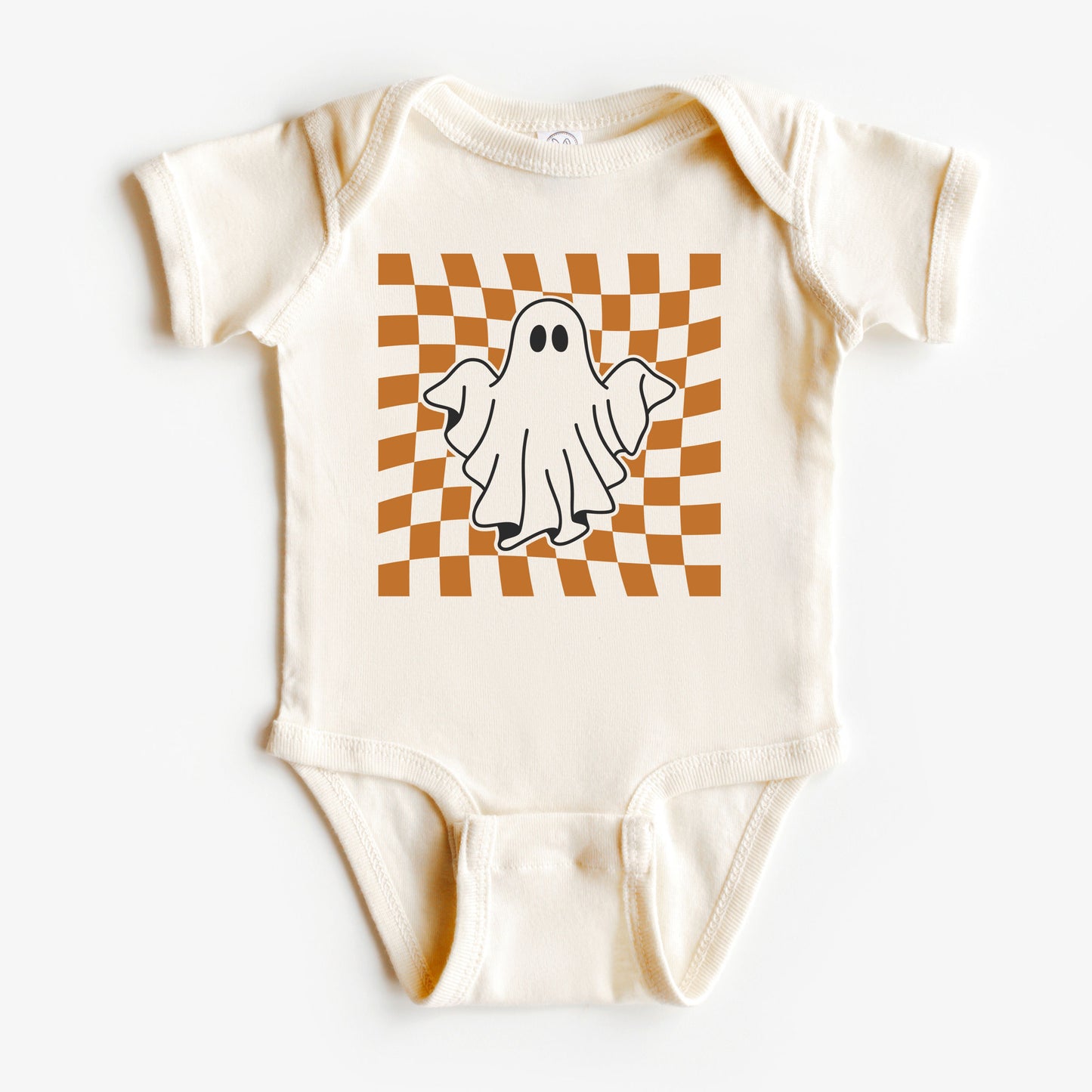 Checkered Ghost | Baby Graphic Short Sleeve Onesie