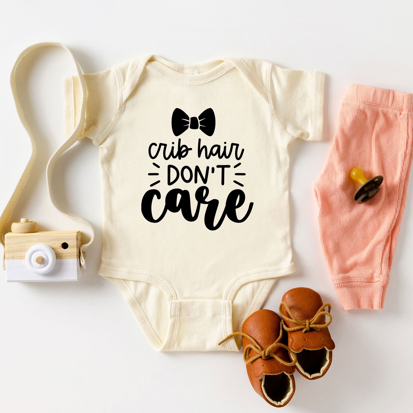 Crib Hair Don't Care | Baby Graphic Short Sleeve Onesie