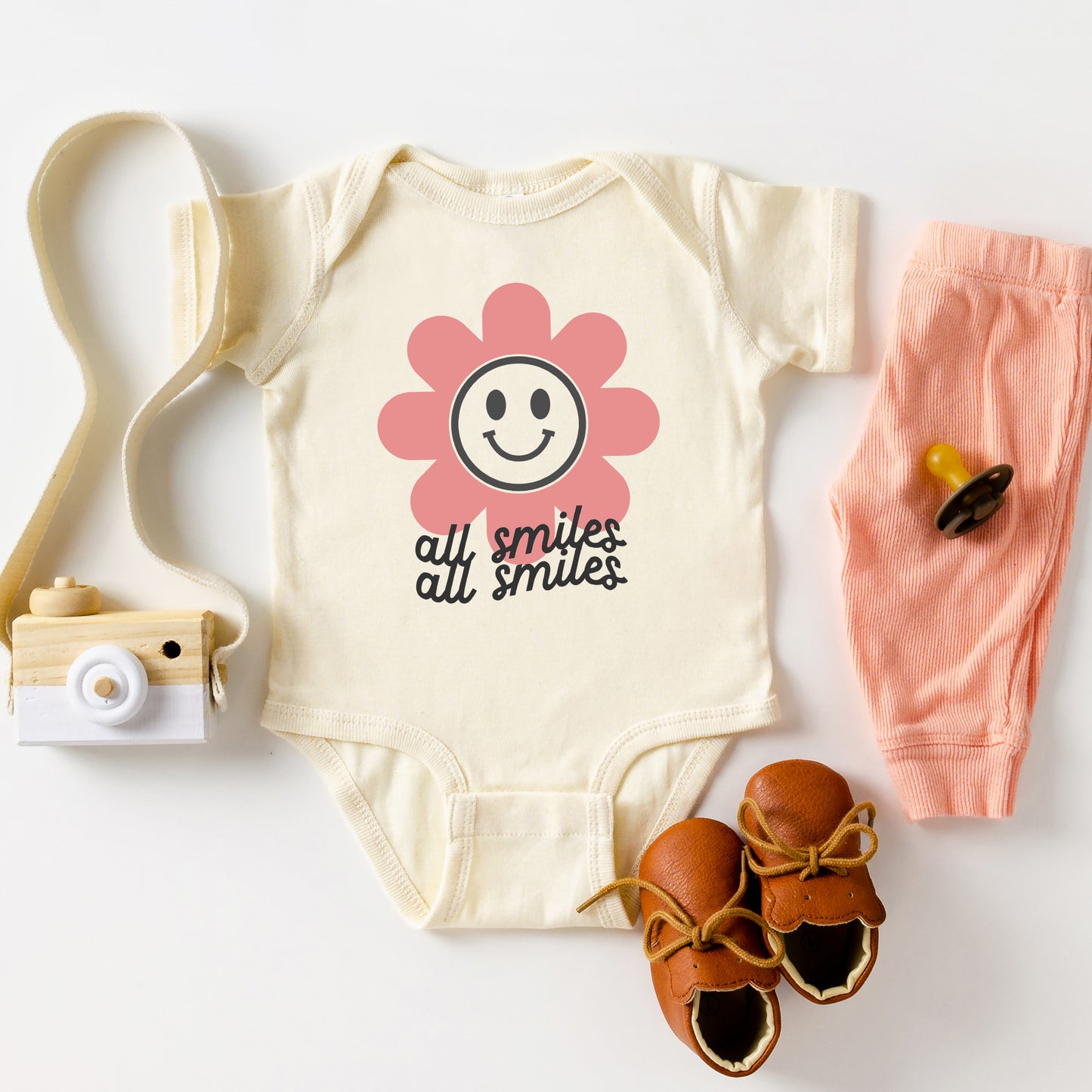 All Smiles Flower | Baby Graphic Short Sleeve Onesie