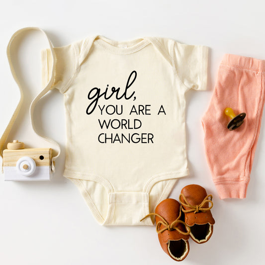 Girl World Changer | Baby Graphic Short Sleeve Onesie