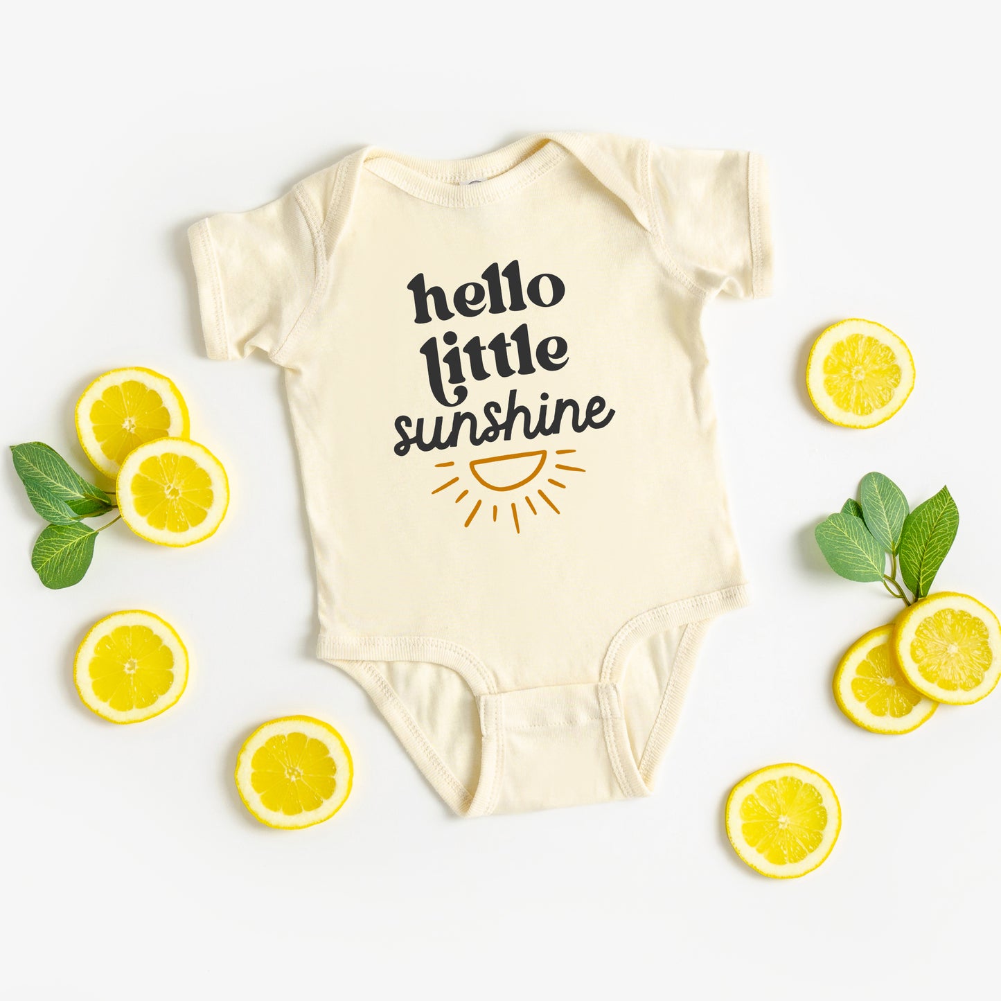 Hello Little Sunshine | Baby Graphic Short Sleeve Onesie