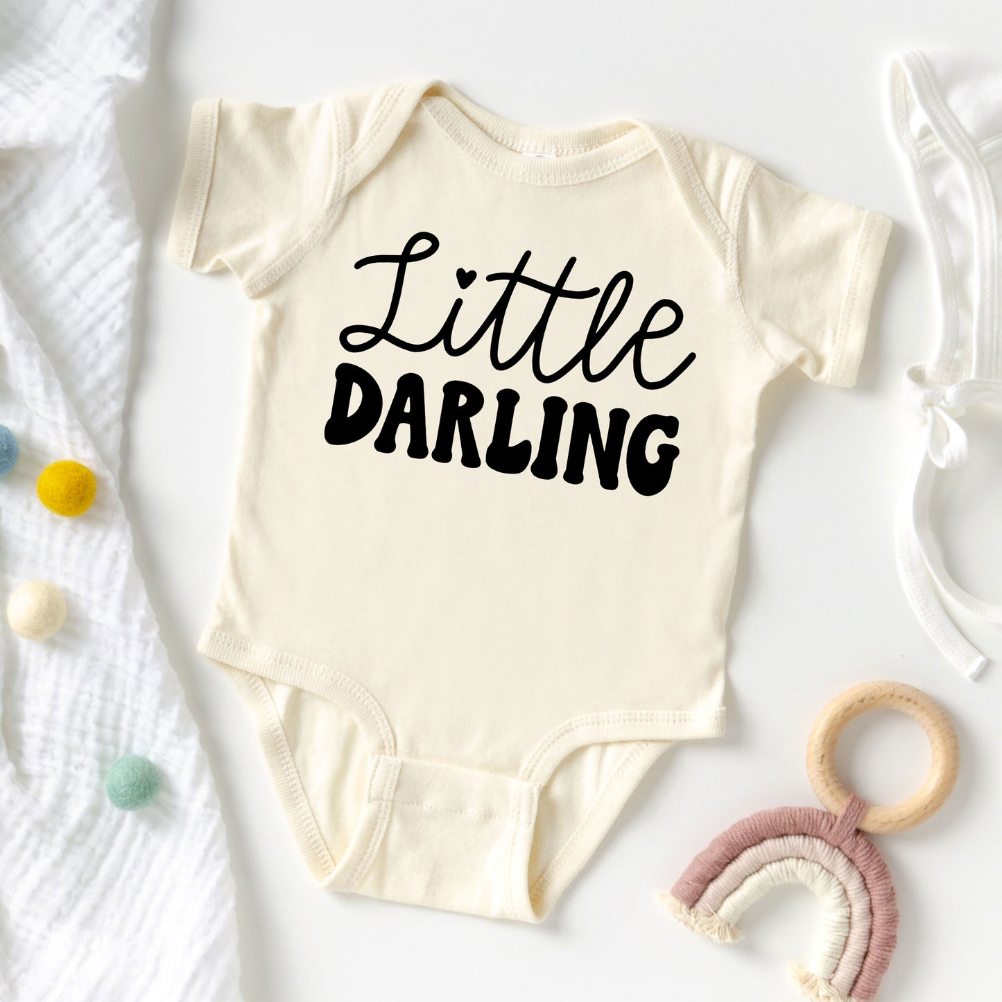 Little Darling Cursive | Baby Graphic Short Sleeve Onesie