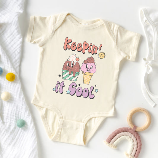 Keepin' It Cool Ice Cream | Baby Graphic Short Sleeve Onesie