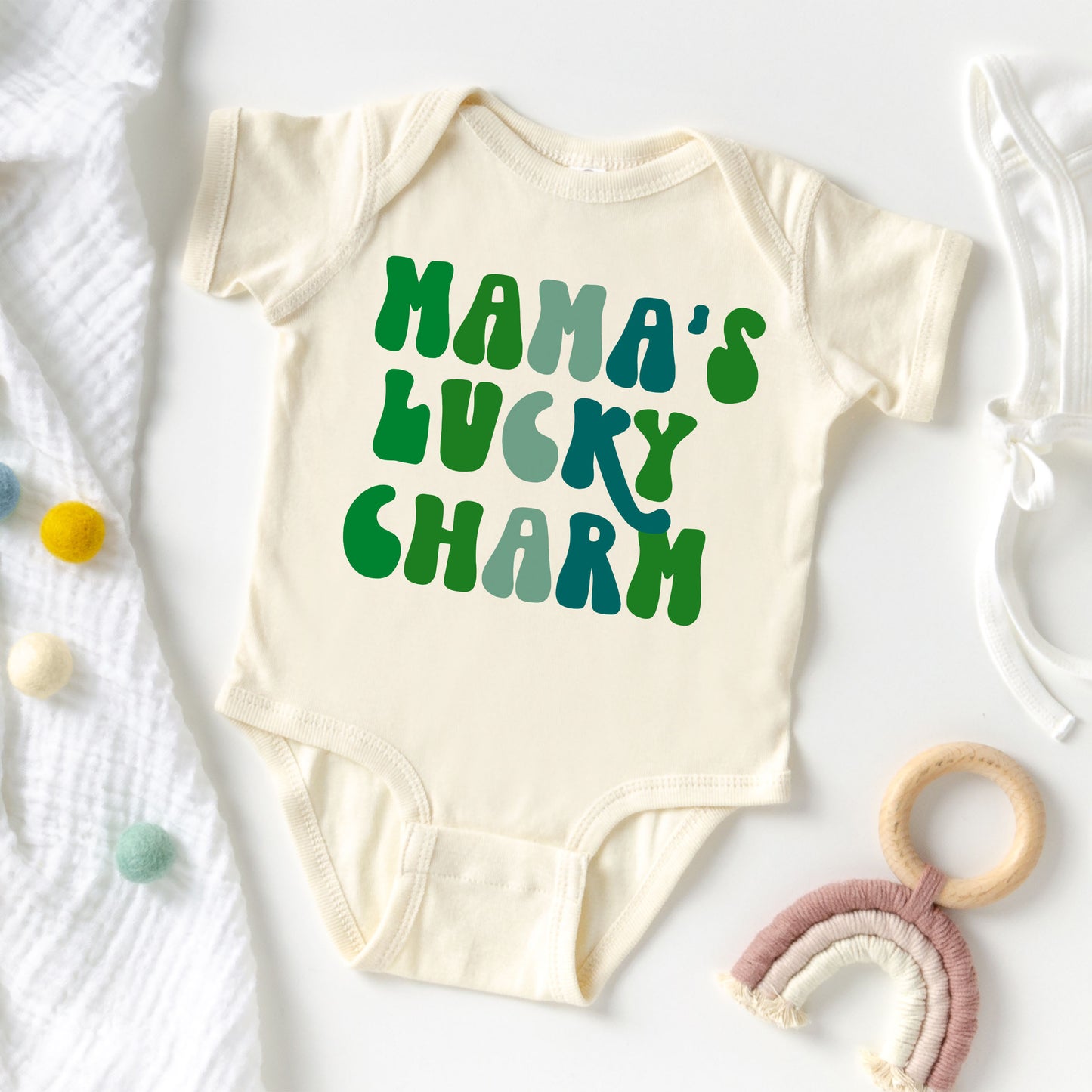 Mama's Lucky Charm | Baby Graphic Short Sleeve Onesie