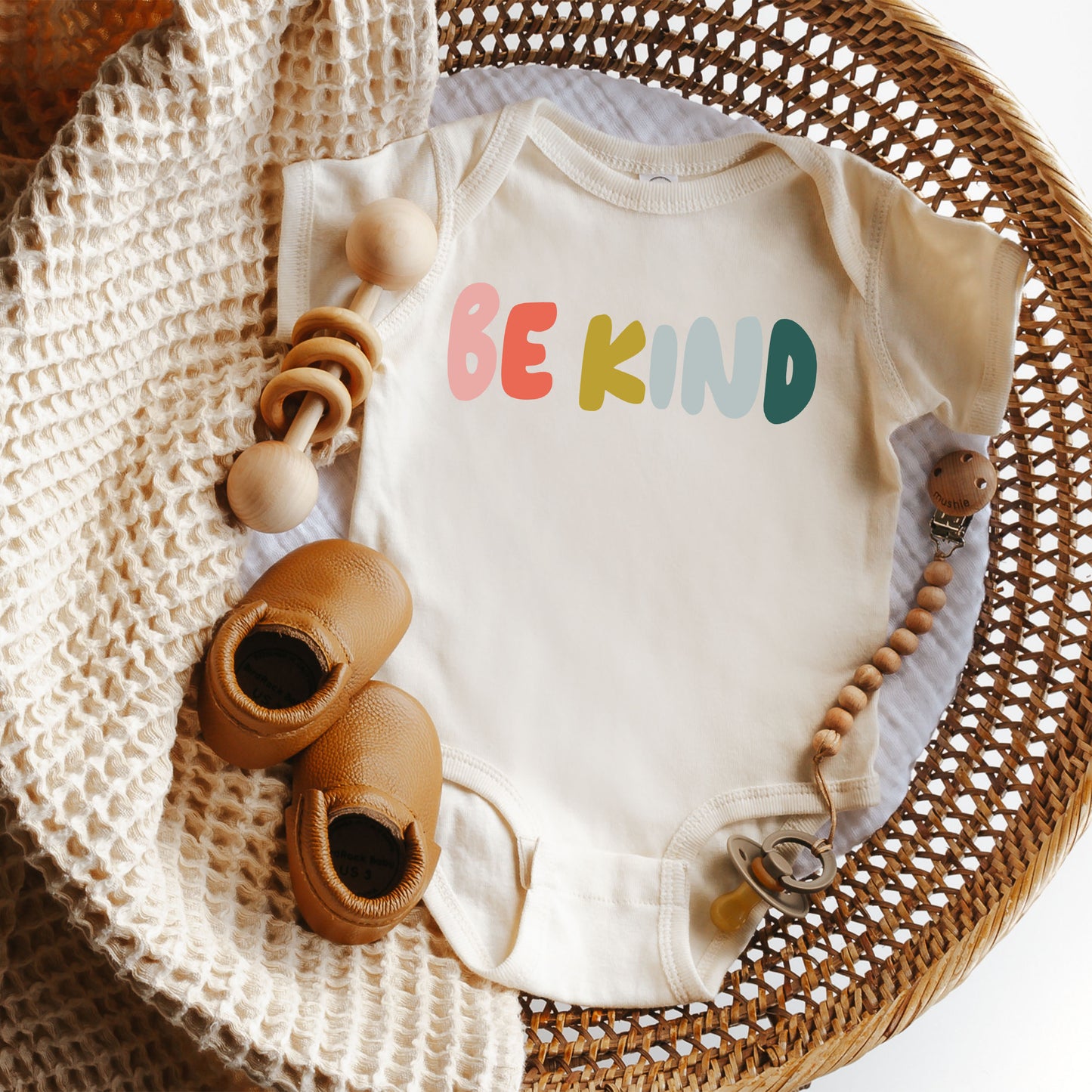 Be Kind Bold Colorful | Baby Graphic Short Sleeve Onesie