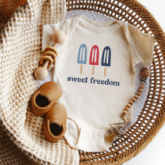 Sweet Freedom Popsicles | Baby Graphic Short Sleeve Onesie