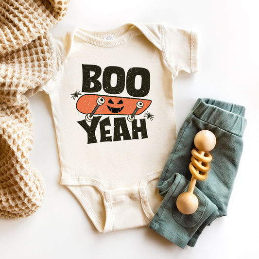 Boo Yeah Skateboard | Baby Graphic Short Sleeve Onesie