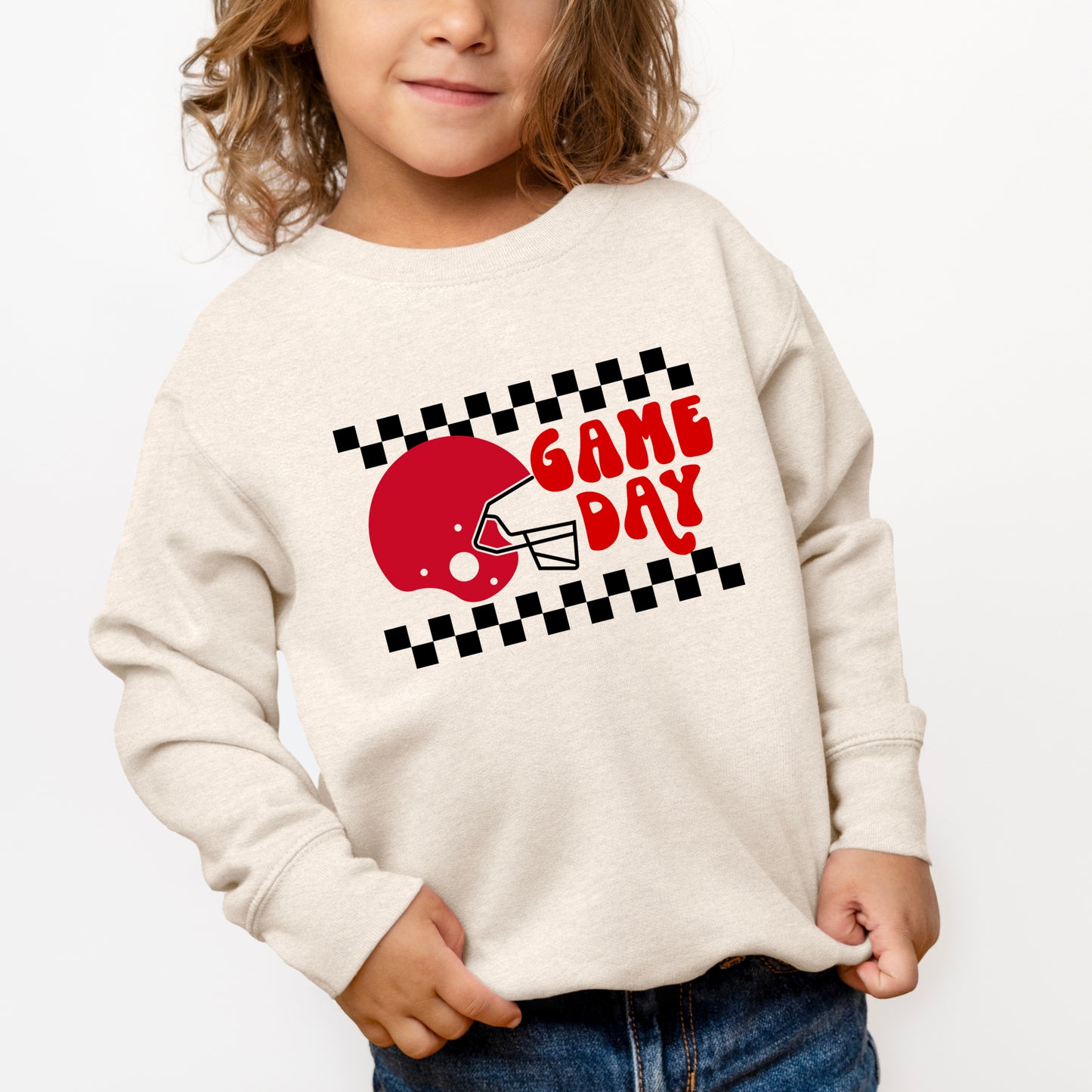 Checkered Game Day | Toddler Graphic Sweatshirt