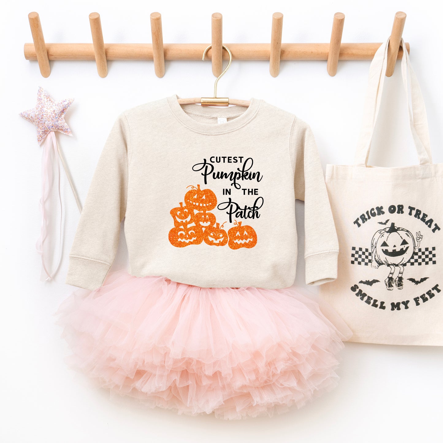 Cutest Pumpkin In The Patch Glitter | Toddler Graphic Sweatshirt