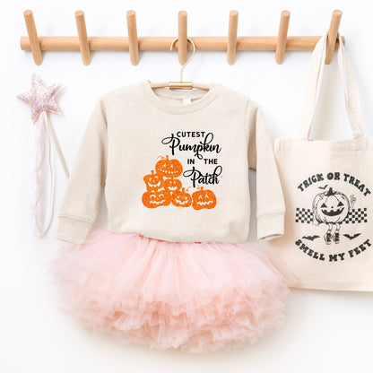 Cutest Pumpkin In The Patch Glitter | Toddler Graphic Sweatshirt